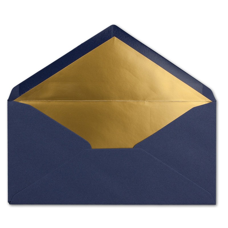 Envelopes size DIN Long, gummed, wet seal, Gold / Silver