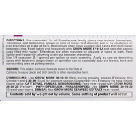 Grow More 5118 Bromeliad Tillandsia Food 17-8-22, 1.25-Pound