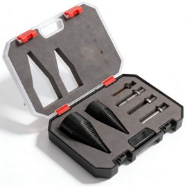 Wood Splitter, Splitting Wood Cone, 32mm 42mm Firewood Splitter with Handles, Drill Attachment