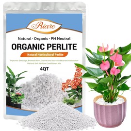 Riare 4 Quarts Organic Perlite for Plants - Horticultural Perlite Soil Amendment for Plants Potting Mix, Natural Chunky Perlite Soil Additive Conditioner Improve Root Growth, Drainage and Ventilation