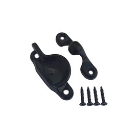 QCAA Forged Brass Sash Lock in Solid Brass, CTC 2", Matte Black, Made in Taiwan, 1 Pack
