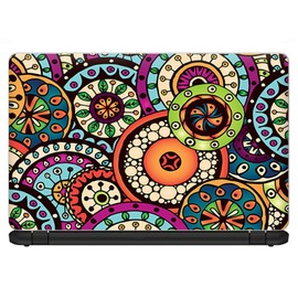 13 inch Universal Laptop Notebook Skin Vinyl Sticker Cover Decal Fits 13 Inch HP Lenovo Apple Mac Dell Compaq Acer - Ethnic Circles Pattern