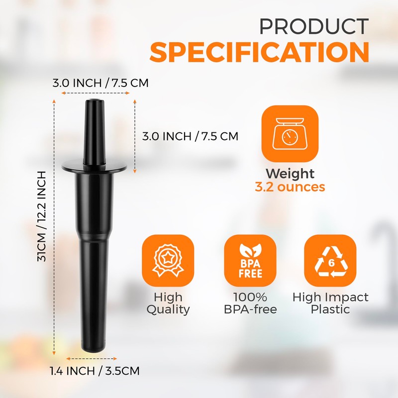 Replacement Blender Tamper Tool for Vitamix Blenders Mixers Accessories- Black