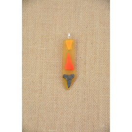 Lemon Shark Tooth on Glass Pendant Necklace