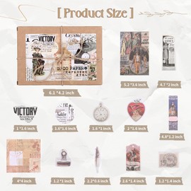 LIHAO 200PCS Vintage Scrapbook Paper Journaling Supplies Scrapbooking Material Paper Set Nature Collection Set
