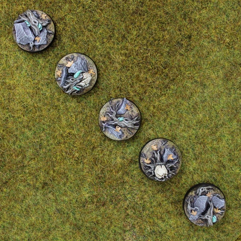 War World Gaming 25 mm Round Fantasy Forest Bases x10