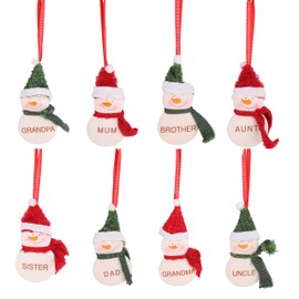 Toyland One Of Each 12cm Hanging Snowman Decoration With Decorative Scarf And Hat Reading Family Names - Christmas Tree Decorations