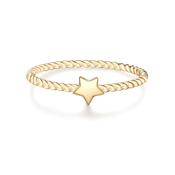 GLANZSTÜCKE MÜNCHEN Women's Ring Star Sterling Silver Yellow Gold-Plated -