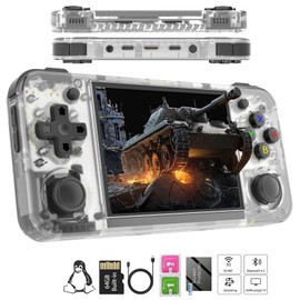 RG35XX H Retro Handheld Game Consoles rg35xxh Retro Gaming Console with 3300mAh Battery 5500+ Games 64G TF Card Linux System 3.5-inch IPS Screen Cortex-A53 rg35xx h Portable Handheld Emulator(White)