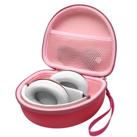 Headphone Case Compatible with Beats Studio Pro/Beats Solo 4 / Beats Studio 3 / Beats Solo 3 / Beats Solo 2 and for TOZO HT2 On-Ear Bluetooth Headphones - Magenta+Inner Pink