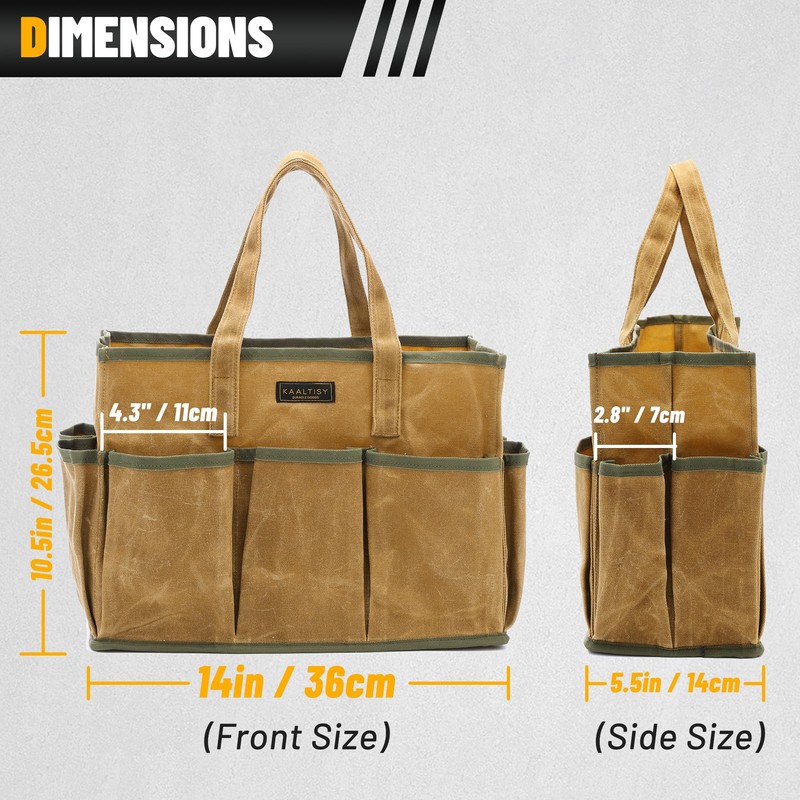 16OZ Waxed Canvas Tool Tote Bag | Large-Capacity Tool Storage