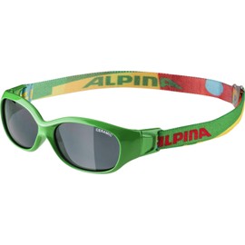 ALPINA FLEXXY KIDS Flexible and Shatterproof Sunglasses with 100% UV Protection for Children, Green Puzzle Gloss, One Size