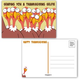 Stonehouse Collection Assorted Thanksgiving Postcards - 4 x 6 Happy Thanksgiving Postcards - 40 Funny Thanksgiving Postcards (Assorted)