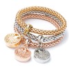 12PCS Gold/Silver/Rose Gold Corn Chain Bracelet Crystal Multilayer Butterfly Heart