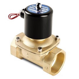 FRTENMXZ Valve 1/2" 3/4" 1" 2" inch Normally Closed Brass Solenoid Valve 220VAC 110VAC 24VDC 12VDC 24VAC Direct Acting for Water Gas Oil(110vac,0.75 Inch)