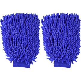 TOPXIAOBAO 2 Pcs Car wash mitt Cleaning Gloves Chenille Scratch-Free Microfiber Car Wash Mitt Car Cleaning Glove For Car Cleaning & Household Cleaning and help prevent Sponge Scratches