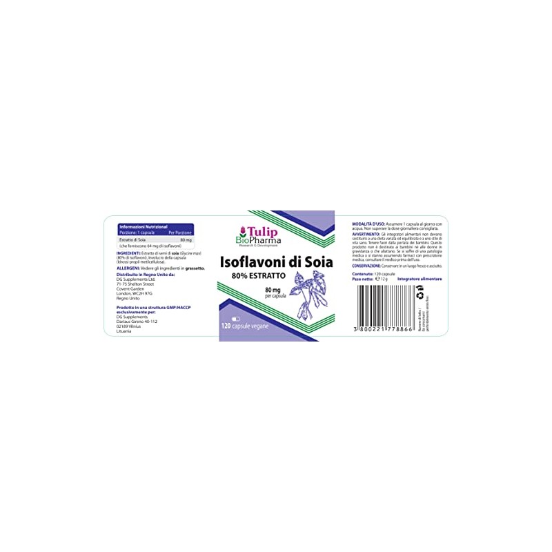 SOYA Isoflavones 80% Extract 120 Capsules, 3rd Party Lab Tested,