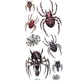 GGSELL King Horse Waterproof and sweat of the spider/skull temporary tattoo stickers