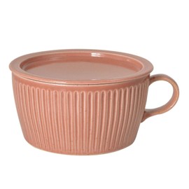 Hasamiyaki Soup Cup with Lid, Red Ash