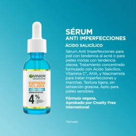 Sérum Garnier Express Aclara Anti-imperfecciones 30 Ml Momento de aplicación Día/Noche Tipo de piel Grasa y Mixta