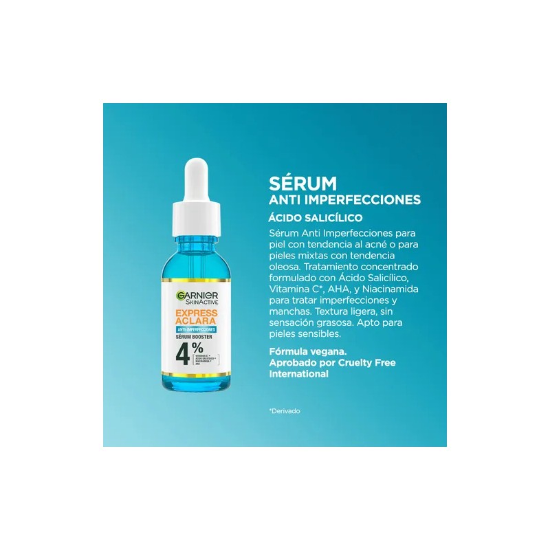 Sérum Garnier Express Aclara Anti-imperfecciones 30 Ml Momento de aplicación