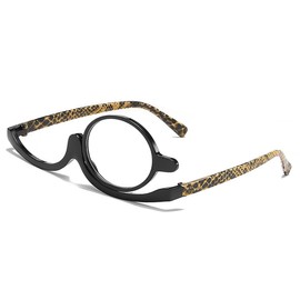 DWFEYOI Makeup Glasses, Rotating Single Lenses Makeup Glasses, Rotating Makeup Glasses, Portable Flip Down Cosmetic Glasses for Women, Makeup Essential Tool