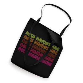 Retro State of New Hampshire Inline Font Disco Neon Vintage Tote Bag