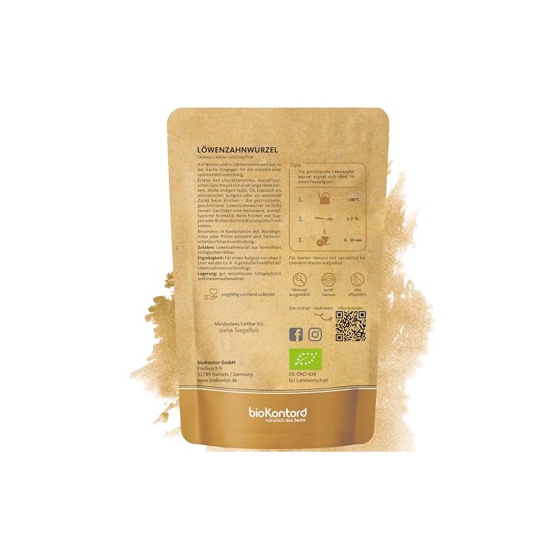 bioKontor Organic Dandelion Root Tea 250 g - Dandelion Root
