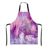 Wasach Purple Marble Pattern Apron,Adjustable Neck Bib Apron for Men