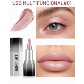 Erinde 2PCS Delineadores de Labios con Brillo, Fáciles de Aplicar, #01