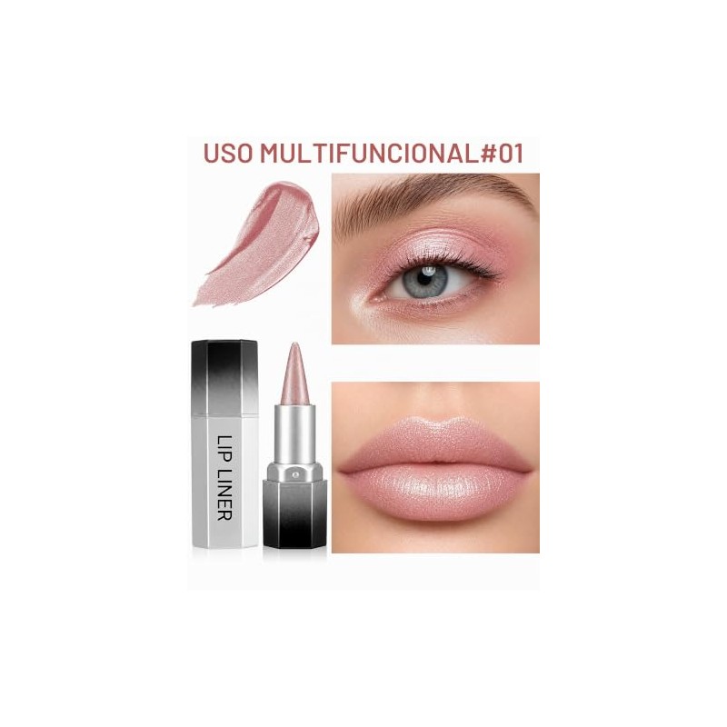 Erinde 2PCS Delineadores de Labios con Brillo, Fáciles de Aplicar,