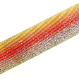 Tvoip Tie Dye Glitter Rainbow Polyester Grosgrain Tape Ribbon Grosgrain Ribbons 1-1/2"(38mm) x10 Yards for Hair Bows Wedding Gift Packing Wrap (Orange)