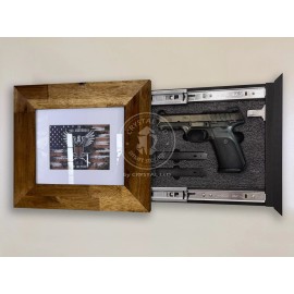 Crystal L&D Hidden Storage Photo Frame for Gun and Valuables 14-1/2 x 12-1/2 / Rustic Wood.