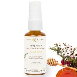 DELUXE SCOOTERS Propolis Throat Spray with Manuka Honey & Bee Propolis By Mel Honey, Soothing Throat Comfort, Immune Support, Gluten-Free, Alcohol-Free, Non-GMO, Keto, 1.01 fl oz