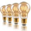 Wesome Lighting Warm LED Edison Light Bulbs, A19 4W Dimmable