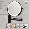7–8 Inch Wall-Mounted LED Makeup Mirror, 1X/3X–10X, Battery & USB
