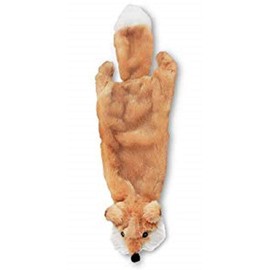 Best Pet Supplies 2-in-1 Stuffless Squeaky Dog Toys with Soft, Durable Fabric for Small, Medium, and Large Pets, No Stuffing for Indoor Play, Holds a Plastic Bottle - Fox, Medium