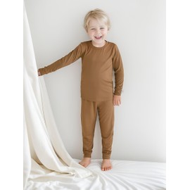 TongKiKi Christmas Gifts Baby Kids Girls Boys Soft Comfy Long Sleeve 2pcs Set Clothes,Coffee,8 Years