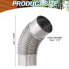 PATIKIL 45 Degree Stove Pipe, 1Pcs 3.15 Inch Elbow Stainless