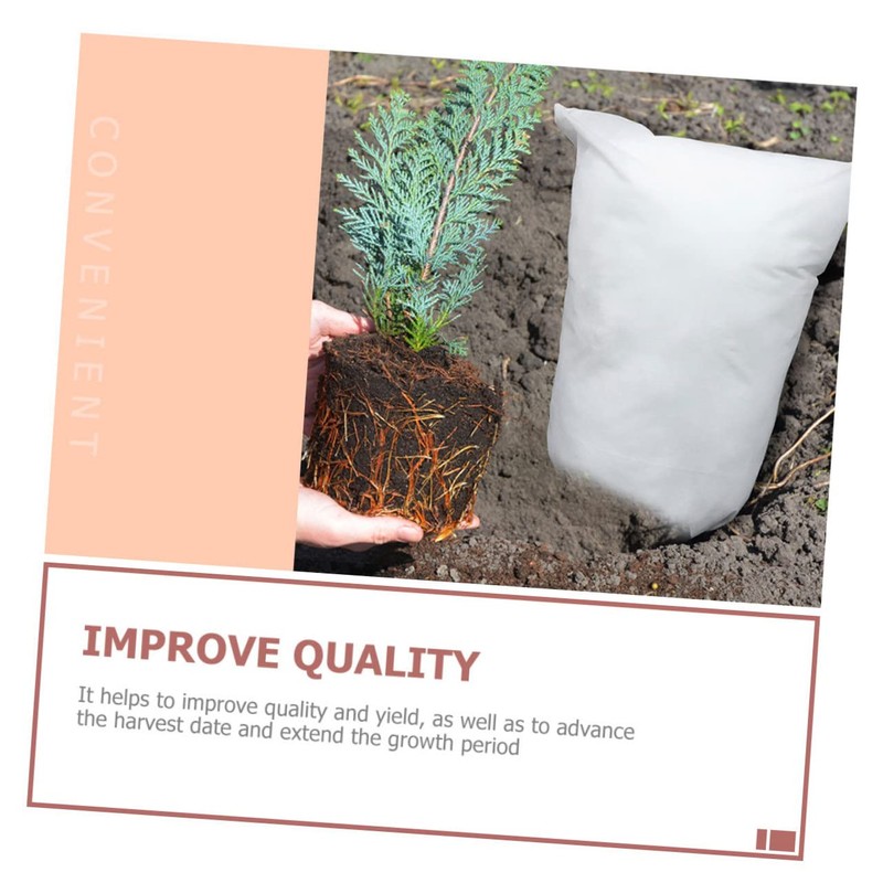 Totority 3pcs Plant Frost Protection Cover with Drawstring Non Woven