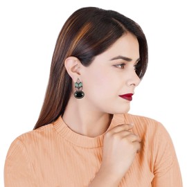 Ethnic Traditional Indian Antique Boho Silver Oxidized Jhumka Stud Earrings Women Jewelry