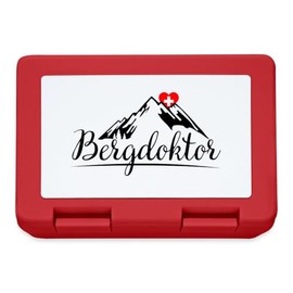 Spreadshirt Bergdoktor Schweizer Berge Geschenkidee Brotdose Lunchbox, One size, Rot