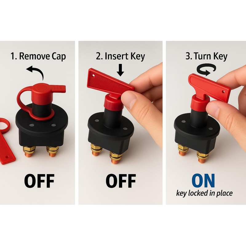 MGI SpeedWare Battery Isolator Disconnect Kill Switch for 12v/24v Automotive