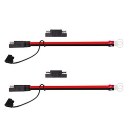 Ledvillage 2 Packs of 12 AWG - 2 FT SAE to O-Ring Terminal Harness Extension Cord for Battery Charging Cable 30A, Quick Disconnect for Battery Chargers, Maintainers, Automotive