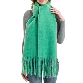 Stafeny Thick Scarf Warm Women's Scarf Classic and Daily Women's Fine Knit Winter Cosy Warm Winter Scarves Muslin Scarf Women's Blanket Scarf Winter Scarf Warm High Quality Scarf, White