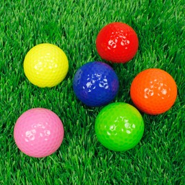 CRESTGOLF 6 Pack Colored Golf Ball, Driving Range Golf Balls,Golf Practice Ball With Yellow Pink blue Orange Red Green.