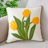 vctops Farmhouse Tulip Cotton Tufted Throw Pillow Cover Spring Floral