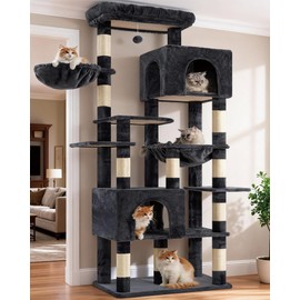 Heybly Cat Tree, 76-Inch Tall Heavy Duty Cat Tower for Big Cats HCT039G
