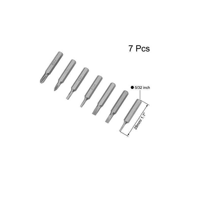 uxcell Screwdriver Bits Set 7pcs 5/32 Inch Hex Shank Phillips