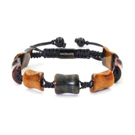 Tigers Eye Bracelet Crystals Jewelry for Men - HASKARE Handcrafted Unique Mens Gifts Tiger Eye Beads Bracelet for Men, Premium Multicolored Tiger Eye Protection Crystals Bracelet Energy Stone Bracelet